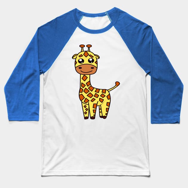 Cute Baby Giraffe Baseball T-Shirt by AquaticPals